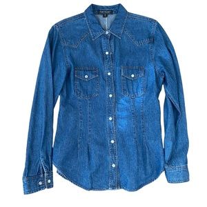 ✨Karen Kane✨: Denim western wear shirt, EUC